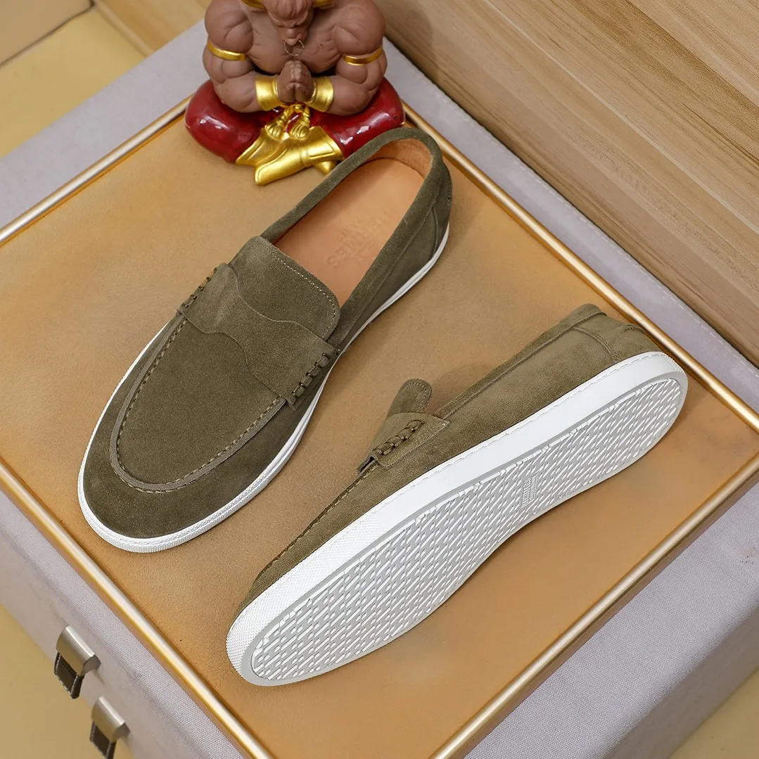 Men's shoes 💰500💰 HERMES Hermès high-end quality original order -Original: imported 🔝Nappa calfskin, frosted cowhide, outer seaming process -Inside: water-dyed cowhide -Outsole: original TPR rubber outsole -Super high quality control·Fine workmanship: High-end, extravagant, and grade) Size: 39-45 (38, 46, can be customized)